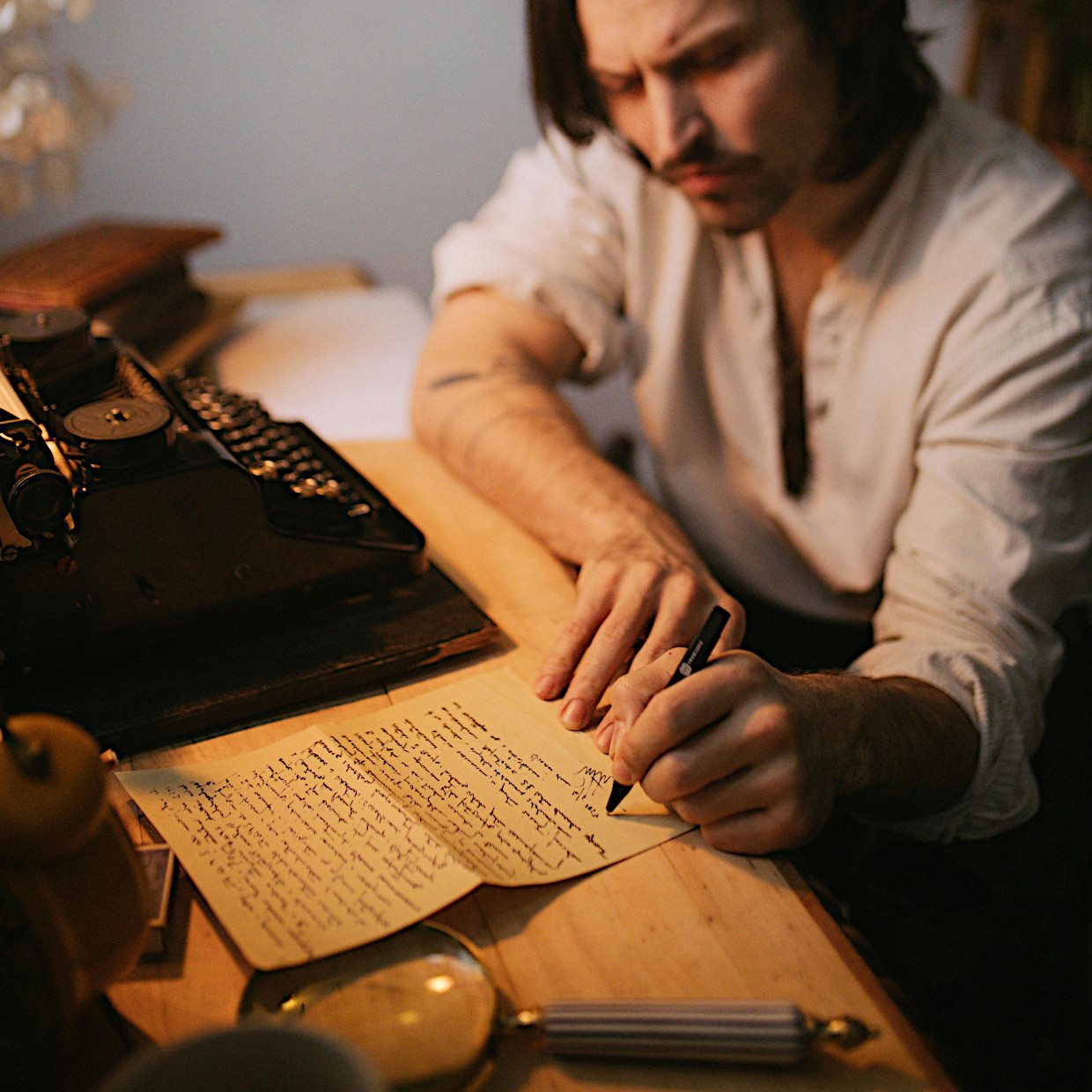 Writer writing