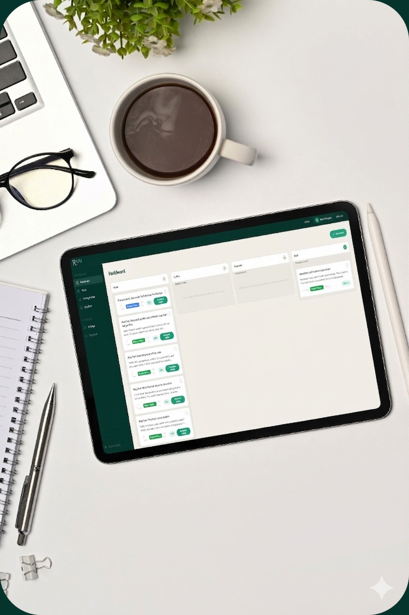 Riterly app on a tablet.