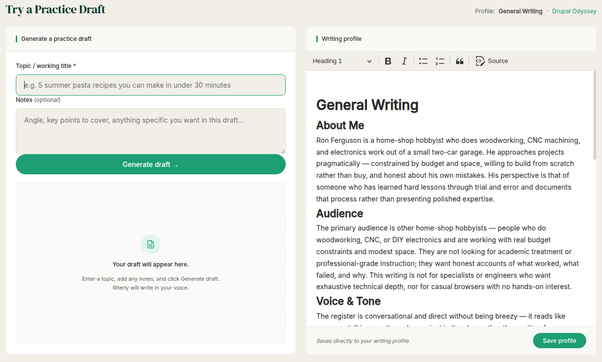 Test your profile in the sandbox.